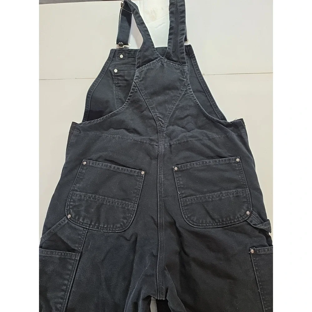 Carhartt 104031 Insulated Bib Overalls Men M Regular Black Quilt Lined Work Pant